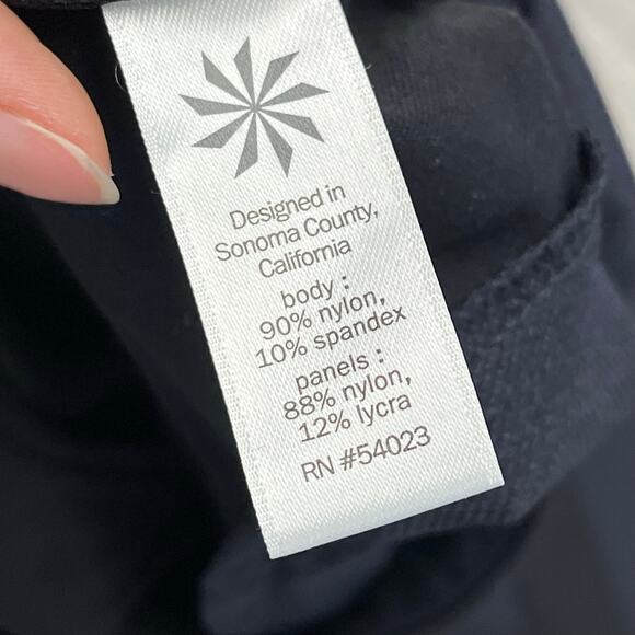 Athleta Highline Hybrid Summiter Tights Black Blue Womens 6 Workout Gym Leggings - Picture 4 of 11